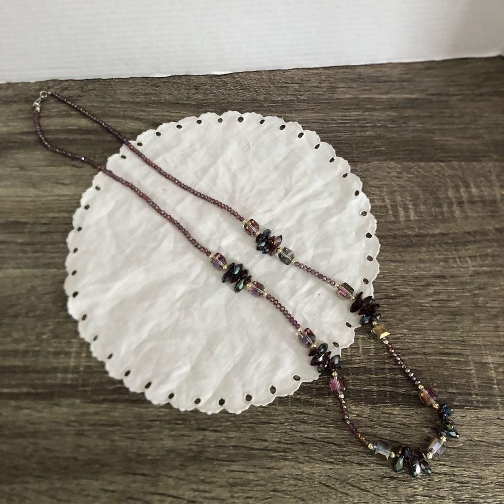 Vtg Crystal Beaded Necklace